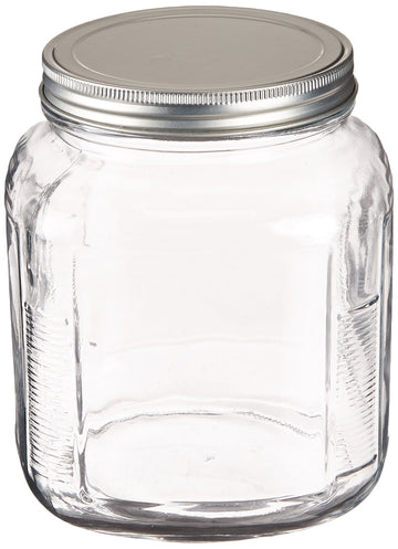 2-Quart Cracker Jar with Brushed Aluminum Lid by Anchor Hocking – 2-quart, 2.0 quarts, Glass, Clear Glass, Pack of 4