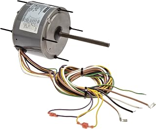 Fasco D906 5.6" Frame Totally Enclosed Permanent Split Capacitor Condenser Fan Motor with Sleeve Bearing, 1/5HP, 1075rpm, 208-230V, 60Hz, 1.2 amps, 4" Motor Length