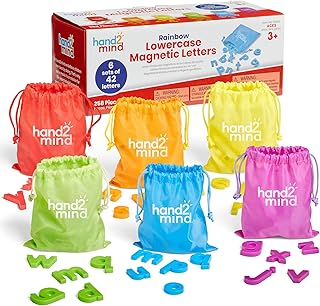 hand2mind Rainbow Lowercase Magnetic Letters, Set of 6, Ages 3+