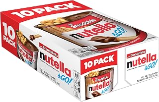 Nutella & GO! Chocolate Hazelnut Spread with Cocoa + Breadsticks, 10 Snack Packs, 1.8 oz Each