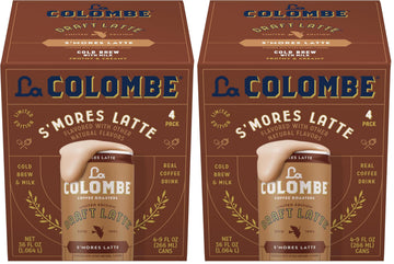 Coffee, S'mores Cold Brew Draft Latte, 9 fl oz Cans, 8 Pack by La Colombe – 36 Fl Oz (Pack of 2), Pack of 2