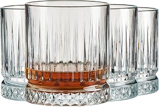 Pasabahce Exclusive Whiskey & Cocktail Glasses Set Of 4 - Premium Old Fashioned Glasses - Premium Scotch, Bourbon, Liquor, Rum Glasses - 11.75 Oz Drinking Glasses - Perfect for Parties, Gifts