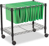 Alera ALEFW601424BL Single-Tier Rolling File Cart, 24W x 14D x 21H, Black