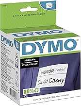 DYMO Authentic LW Name Badge Labels, For LabelWriter Printers, White, 2-1/4" x 4", 1 Roll of 250