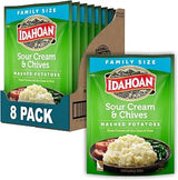 Idahoan Sour Cream & Chives Mashed Potatoes, Naturally Gluten-Free, 100% Real Idaho Potatoes, 8 servings per bag, 8 ounce (Pack of 8)