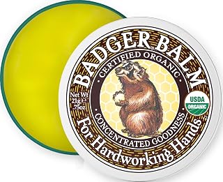 Badger Organic Healing Hand Balm, Hardworking Hands, .75 oz Tin | Hand Cream for Dry Cracked Hands, Long Lasting Moisturizer & Treatment, Hardworking hands cream, Dry hands treatment