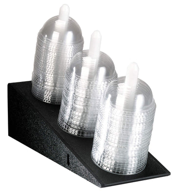 Countertop Dome Lid Organizer by DISPENSE-RITE – 5.5-Inch, Polystyrene, Black, Model ADL-3