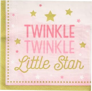 Creative Converting One Little Star Girl - Twinkle Luncheon Napkins