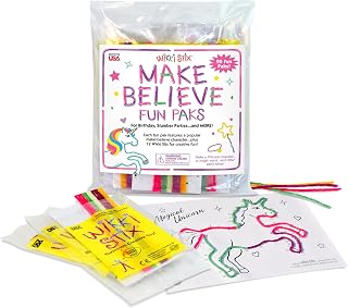 Wikki Stix Make Believe Party Favors for Kids, 20 Individual Mini Packs with Unicorn, Mermaid & Princess Sheets, Non-Candy Goodie Bag Stuffers for Birthday Parties, Sleepovers & Pinatas, Ages 3+