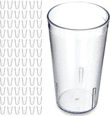 Carlisle FoodService Products Stackable Tumbler Plastic Tumbler with Pebbled Exterior for Restaurants, Catering, Kitchens, Plastic, 12 Ounces, Clear, (Pack of 24)