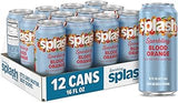 SPLASH REFRESHER Flavored Sparkling Water in Cans - 16 Fl Oz, 12 Pack | Flavored Carbonated Seltzer Water with Electrolytes, Zero Sugar & Zero Calories - Blood Orange Flavor, Pack of 12
