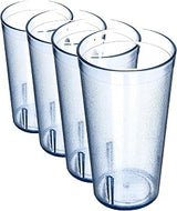 Carlisle FoodService Products Stackable Tumbler Plastic Tumbler with Pebbled Exterior for Restaurants, Catering, Kitchens, Plastic, 16 Ounces, Blue (Pack of 4)