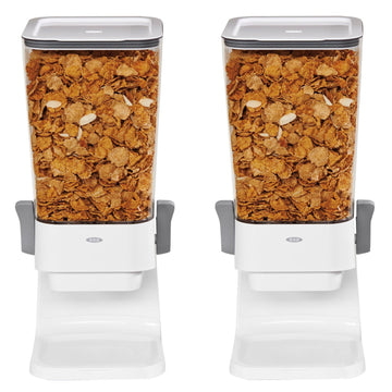 Good Grips Countertop Cereal Dispenser by OXO – 5.5 qt., 5.5 quarts, Plastic, Clear/White, Model 11125700