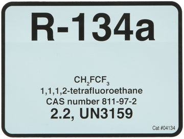 R-134A Color Coded Refrigerant ID Label () by Diversitech – 4.25 x 0.25 x 6.25 inches, Vinyl, Sky Blue, Model 04134