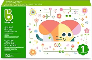 BabyGanics Diapers Size 1 | Latex & Chlorine Free | Formulated with Seed Oil Blend | Maximum Leak Control | 100 Diapers, Packaging May Vary