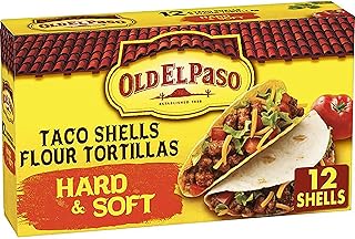 Old El Paso Hard & Soft Taco Shells & Flour Tortillas, 12 Shells, 7.4 oz | 6 Crunchy Hard Shells & 6 Soft Flour Tortillas in One Box, Fill Each Your Way for Taco Variety Nights