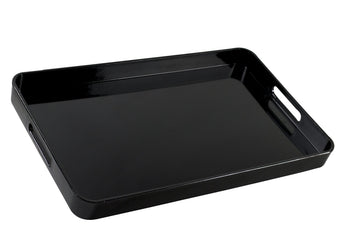 19.25" x 11.75" Lacquer Rectangle Serving Tray with handles by 10 Strawberry Street – 19.3" x 12" x 1.8", Black, Model BLK-REC