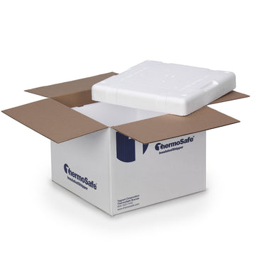 Cold Insulated Shipping Box Container Kit (8 Pack) by Thermosafe – 8" X 5.88" X 8.88", Plastic, Pack of 8, Model 321UPS