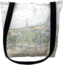 Betsy Drake TY11534SBM 16 x 16 in. Sunset Beach North Carolina Nautical Map Tote Bag - Medium