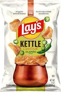 Lay's Kettle Cooked Jalapeno Potato Chips, 8 Oz