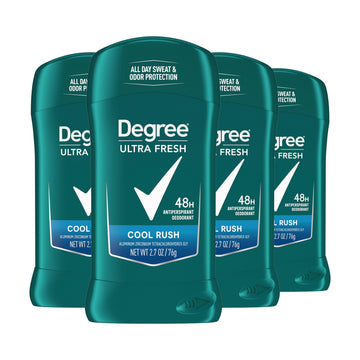Men Ultra Fresh Antiperspirant Stick 4 Pack Cool Rush 2.7 oz by Degree – 10.8 Ounce (Pack of 1), Green, Model 079400520395