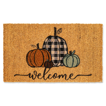 Whaline Fall Doormat, Coir Pumpkin Design, 16 x 28 Inch