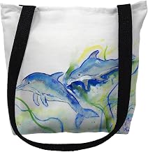 Betsy Drake Betsy's Dolphins Medium Tote Bag 16x16