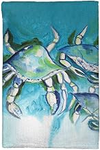 Betsydrake KT1134 16 x 25 in. White Crabs Kitchen Towel