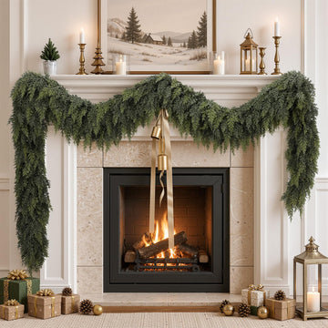 Shareconn Cedar Garland, 6FT Real Touch, Set of 2