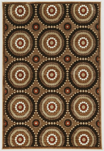 Hi Lo Cylinders Brown 8x by Linon – 7" x 96" (Rectangular), 100% Chenille Polyester, Brown, Model RUGHL0581