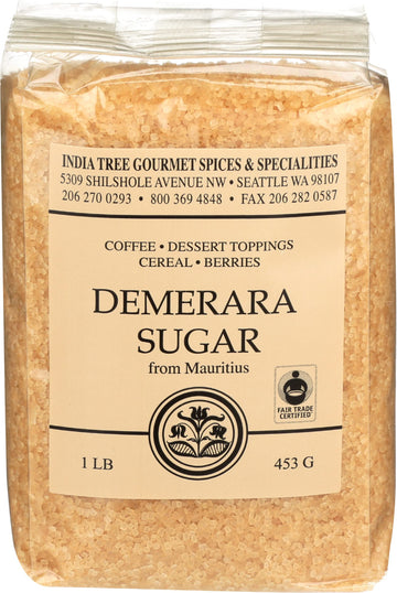 Sugar Demerara, 16 Ounce by India Tree – 15.23 Ounce (Pack of 1), Light Brown, Model 10324