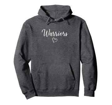Curtis Warriors Above Small Heart Pullover Hoodie by Curtis Warriors Official High School Gear – Polyester, Grey, Model MRERPA5Y06D