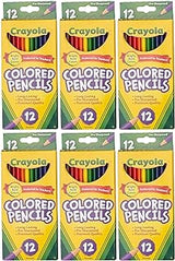 Crayola Long Barrel Colored Wood-case Pencils, Assorted Colors, (68-4012), 12 pencils per pack - 6 pack