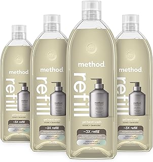 Method Gel Hand Wash Refill, Violet + Lavender, 34 fl oz, 4 Pack