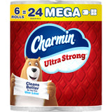 Ultra Strong Toilet Paper by Charmin – 6 Rolls (220 Sheets each), Paper, White, Pack of 6, Model P_698