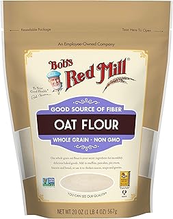 Bob's Red Mill Whole Grain Oat Flour, 20oz (Pack of 1) - Whole Grain, Vegan, Kosher