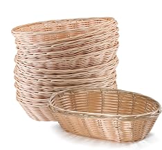 TableCraft C1174W Cash & Carry Handwoven Oval Serving Basket, 9"x6"x2.25", Durable Polypropylene Cord, Natural Wicker Design for Bread and Table Settings