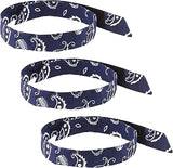 Ergodyne Chill Its 6705 Cooling Bandana, Evaporative Polymer Crystals for Cooling Relief, Quick and Secure Fit, 3-Pack