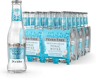 Fever-Tree Mediterranean Tonic Water – Premium Mixer for Cocktails and Mocktails, 6.8 fl oz Bottles, Pack of 24 – Naturally Sourced, Non-GMO