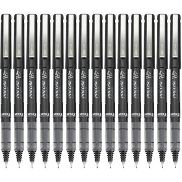 Precise V7, Fine Point 0.7 mm, Black Ink Pens, 14 Count (Pack of 7) by PILOT – 14 Count (Pack of 7), Metal, Black, Pack of 7, Model PV7B4BLK-AZCB