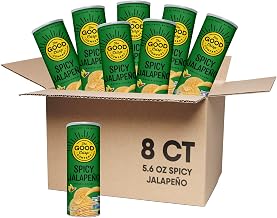 The Good Crisp Company Spicy Jalapeno Potato Chips, 5.6 oz Cans, Pack of 8 | Certified gluten-free; Non-GMO ingredients; Free from major allergens; No artificial flavors or colors