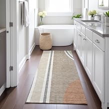 Addison Rugs Chantille ACN2505 Beige 2'3" x 7'6" Indoor/Outdoor, Machine Washable, Easy Clean, Non Shedding, Bedroom, Living Room, Dining Room, Kitchen, Patio Runner Rug
