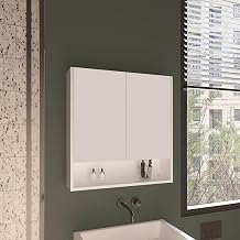 25" Susitna Medicine Cabinet, 2 Doors, 4 Shelves, White - Bathroom – Wall Mounted Medicine Cabinet with Mirror for Bathroom Walls, Powder Rooms & Small Bathrooms