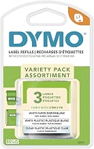 DYMO LT Labels Variety Pack 1/2-Inch x 13-Foot Rolls Black Print 3 Rolls for LetraTag Label Makers