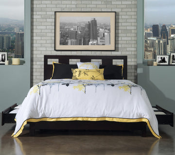 Solid Wood 2-Side Storage Bed by Modus Furniture – King, Wood, Riva - Espresso, Model RV23D7