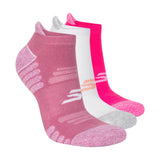 Women's 3-Pack Performance Pickleball Low Cut Socks by Skechers – Polyester, Velvet Dust/White/Knockout Pink, Model S110098HP
