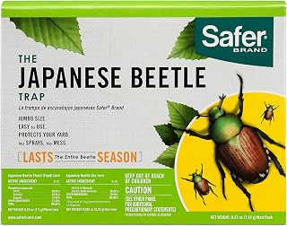 Safer Brand Japanese Beetle Trap with Attractant - 70102 - Includes 1 Trap, 1 Lure, and 2 Jumbo Bags - Japanese Beetle Traps Outdoor
