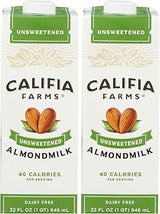 Califia Farms Unsweetened Almond Milk, 32 FZ (Pack of 2)