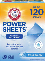 Power Sheets Laundry Detergent by ARM & HAMMER – 60 Count (Pack of 6), Pack of 6, Model 033200003809