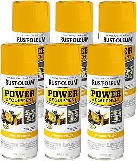 Rust-Oleum Power & Equipment Gloss Outdoor Yellow Enamel Spray Paint | Equipment Touch-Up Paint, Durable Outdoor Finish, Rust Protection And Color Retention, 12 Oz